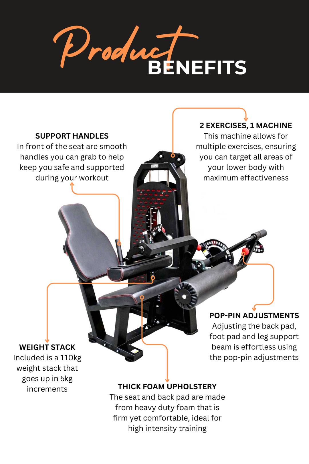 Body Iron Commercial Leg Extension & Curl Machine