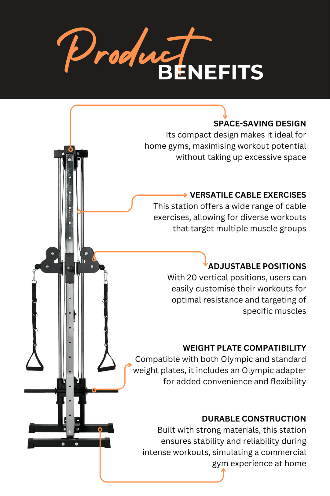 Body Iron Adjustable Dual Pulley Station