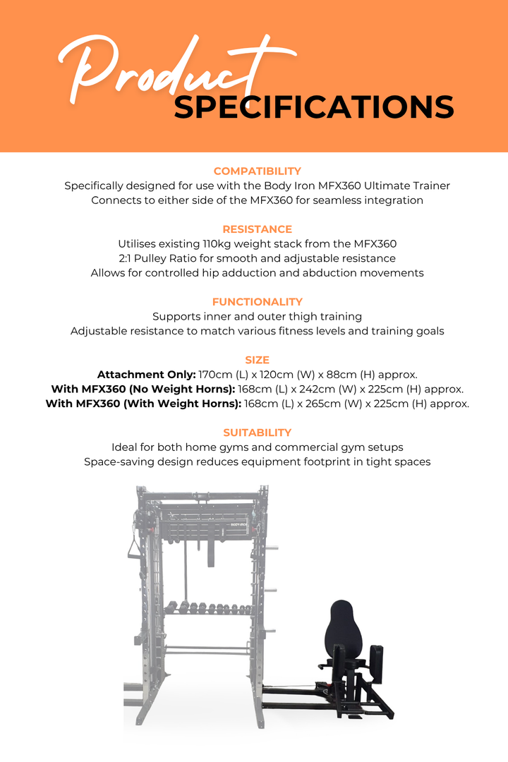 Body Iron MFX360 Hip Adductor & Abductor Attachment