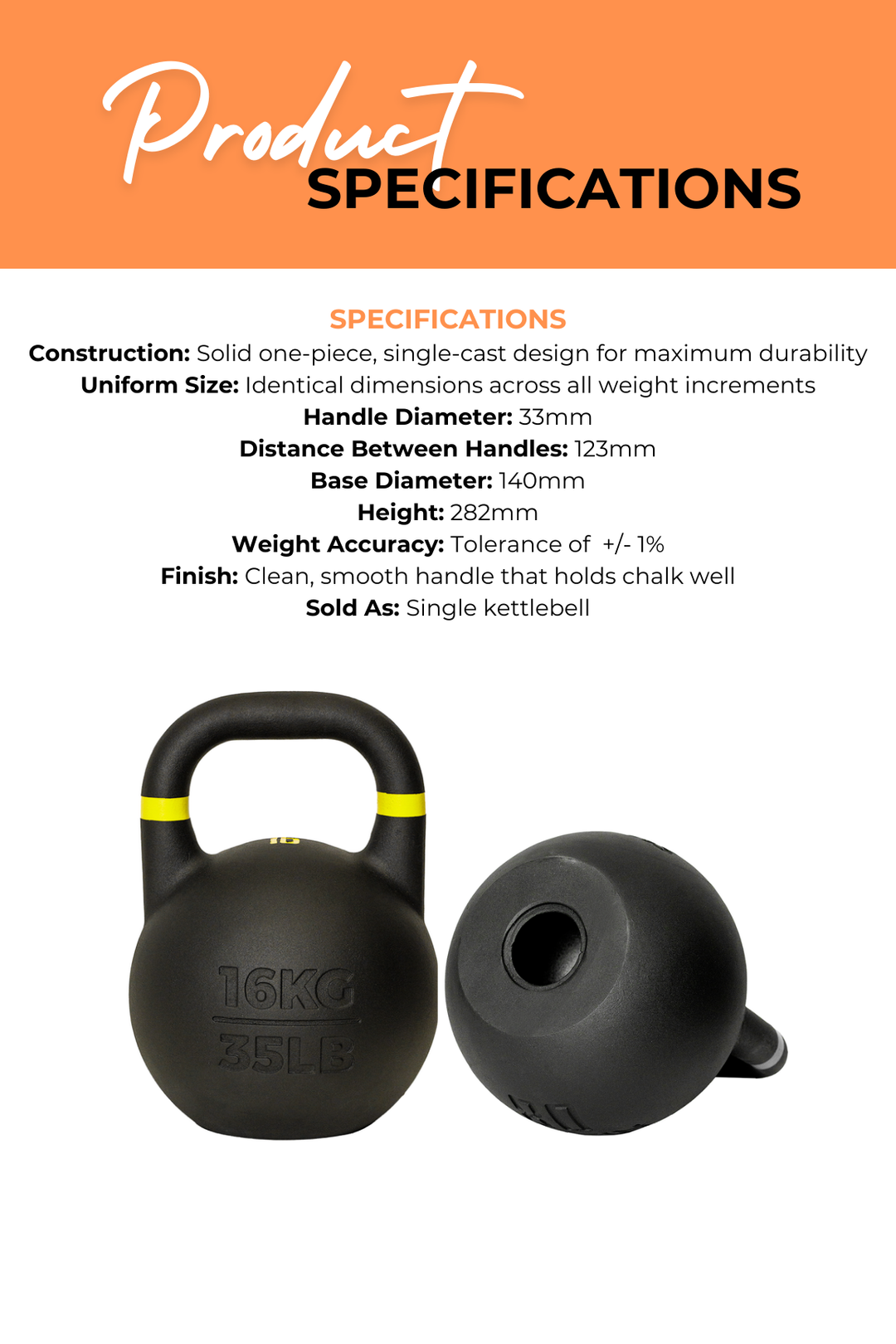 Body Iron Rising Pro Grade Competition Kettlebell 16kg World Fitness body-iron-rising-pro-grade-competition-kettlebell-16kg-world-fitness