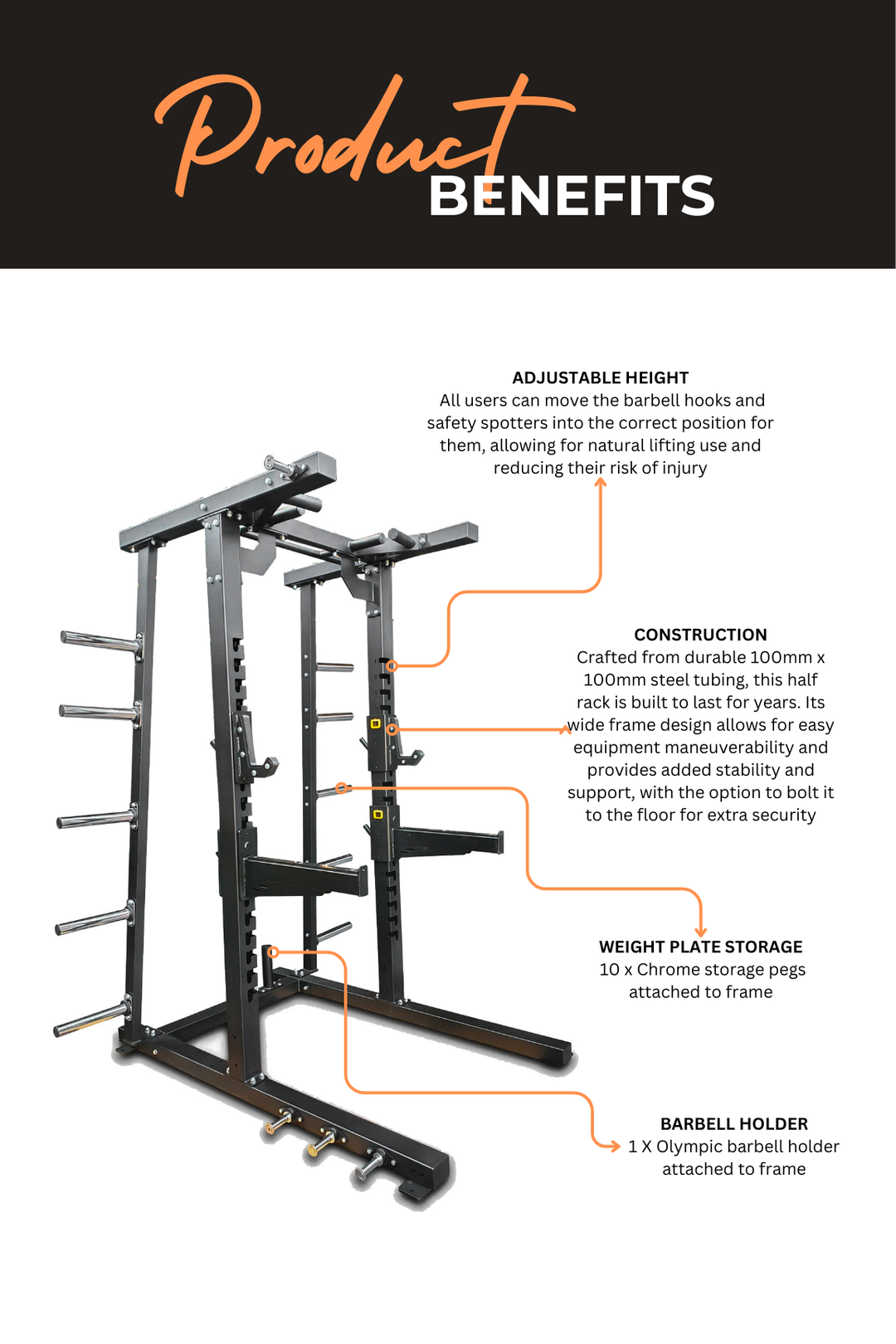 Body Iron Ultimate Commercial Half Rack HR9000