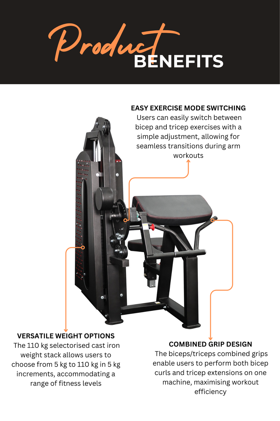 Body Iron Commercial Bicep / Tricep Curl Extension