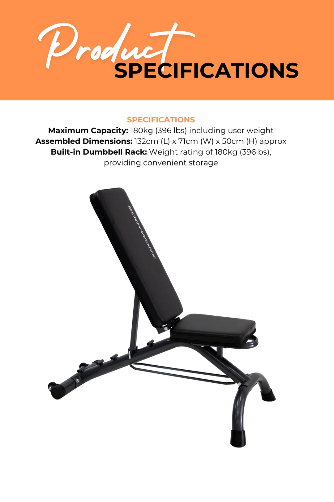 Bodyworx Utility Bench with Dumbbell Rack C325UB