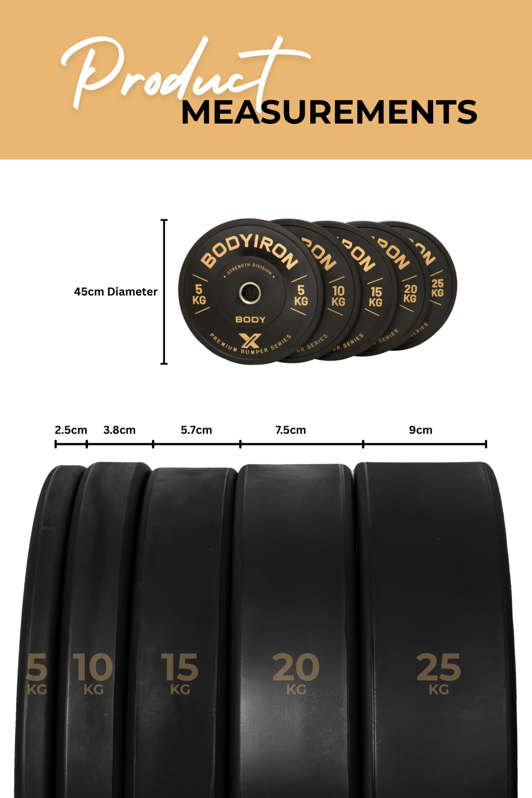 BodyIron® X 10kg Premium Bumper Plate Pair