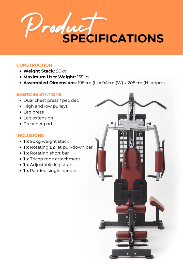 Body Iron Studio S250 Multi Station Home Gym With Leg Press + Proform Carbon EL5 Elliptical Trainer