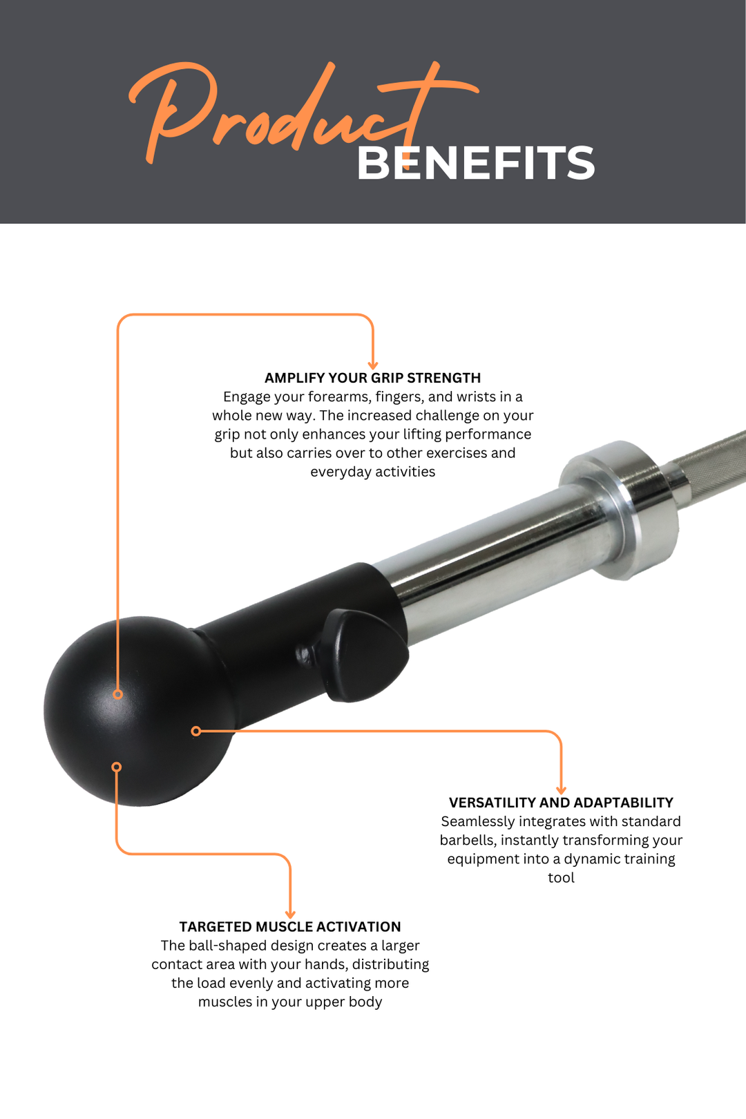 Body Iron Ball Grip Barbell Attachment