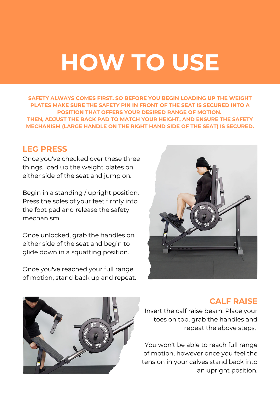 BodyIron® Compact Leg Press & Calf Raise Machine