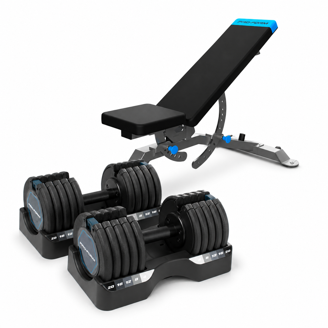 ProForm Carbon Adjustable Bench + 40kg Adjustable Dumbbell Set