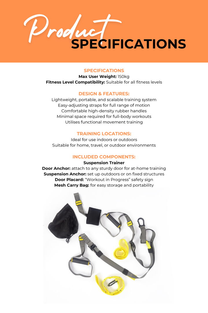 Body Iron Rising Pro Commercial Suspension Trainer Home Gym Kit