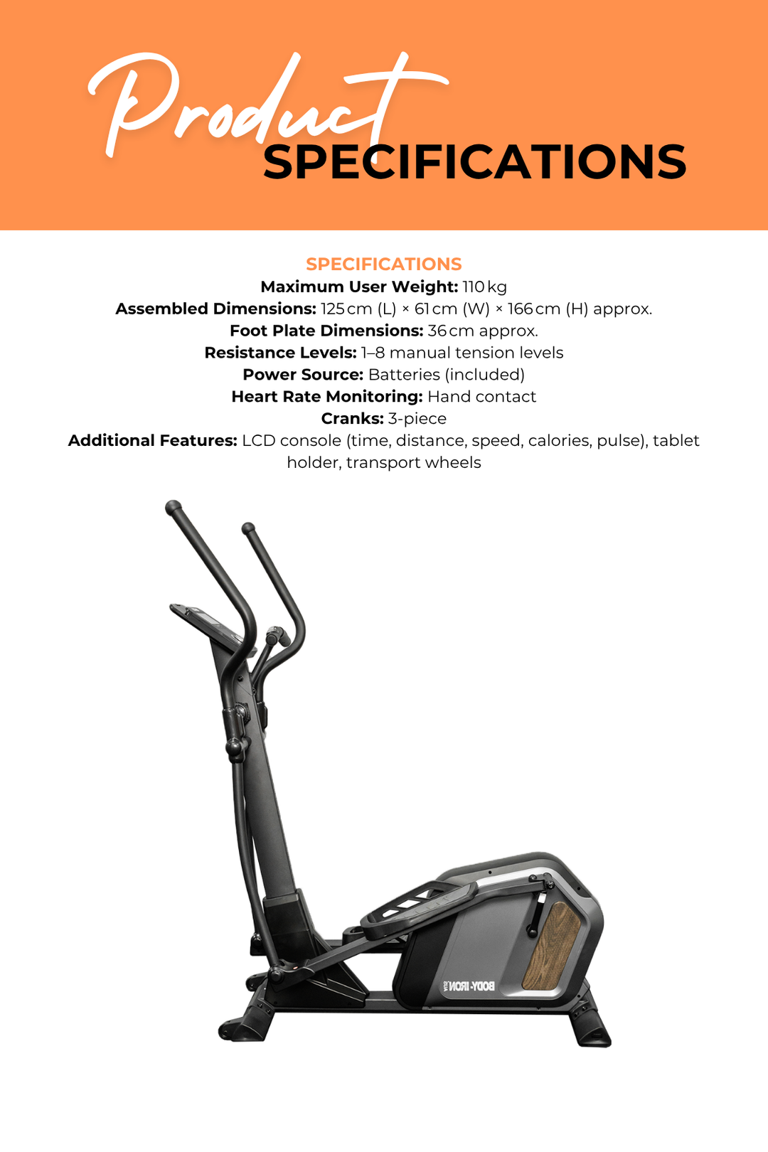 BodyIron Elliptical Cross Trainer TXM500