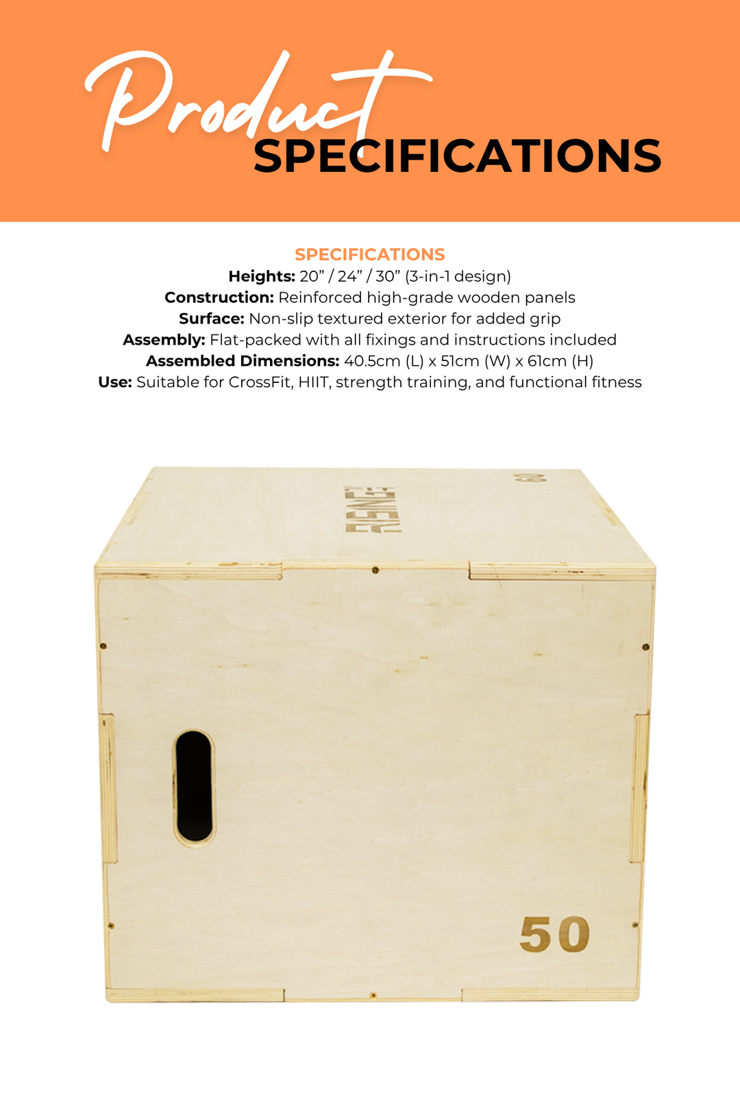 Body Iron Rising Pro Commercial Wooden Plyometric Box Jump 20/24/30 Inch