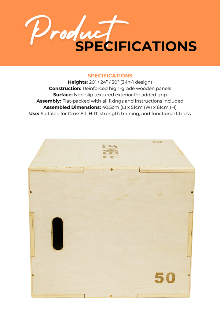 Body Iron Rising Pro Commercial Wooden Plyometric Box Jump 20/24/30 Inch