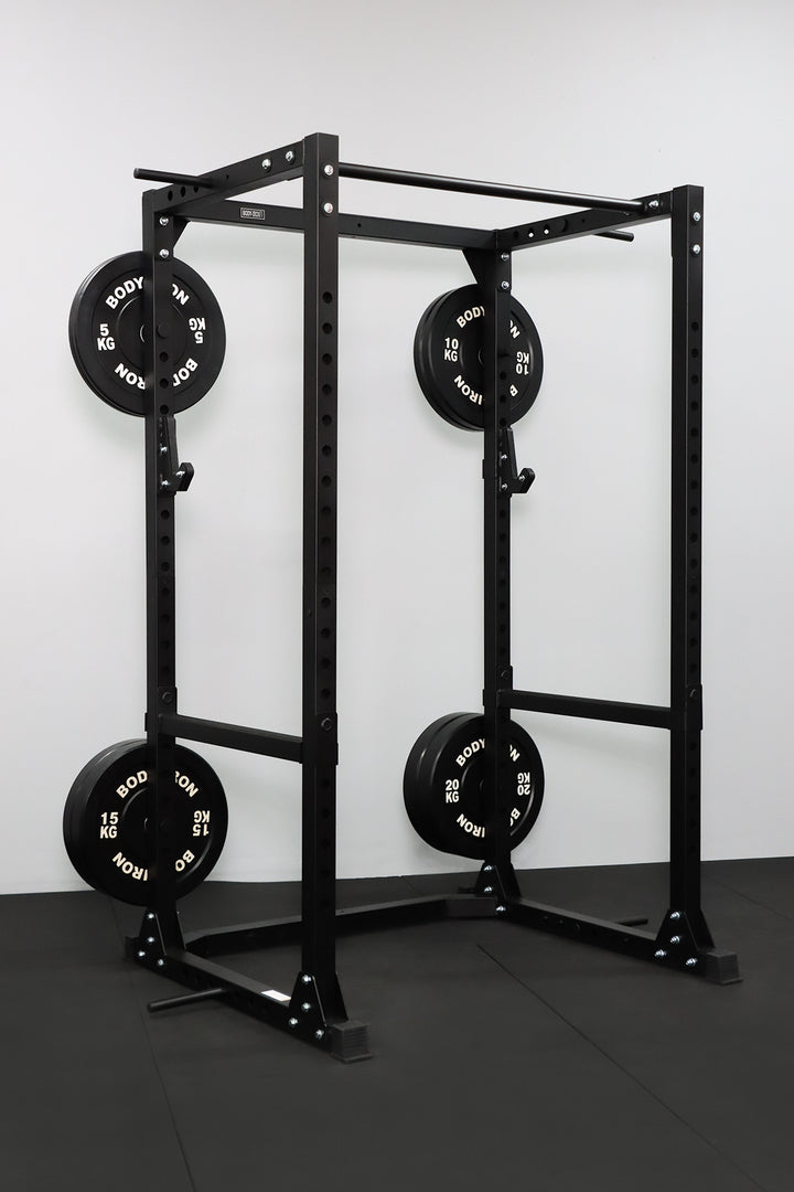 Body Iron CX88 Power Rack Elite Set + 120kg Olympic Barbell & Bumper Plate Set