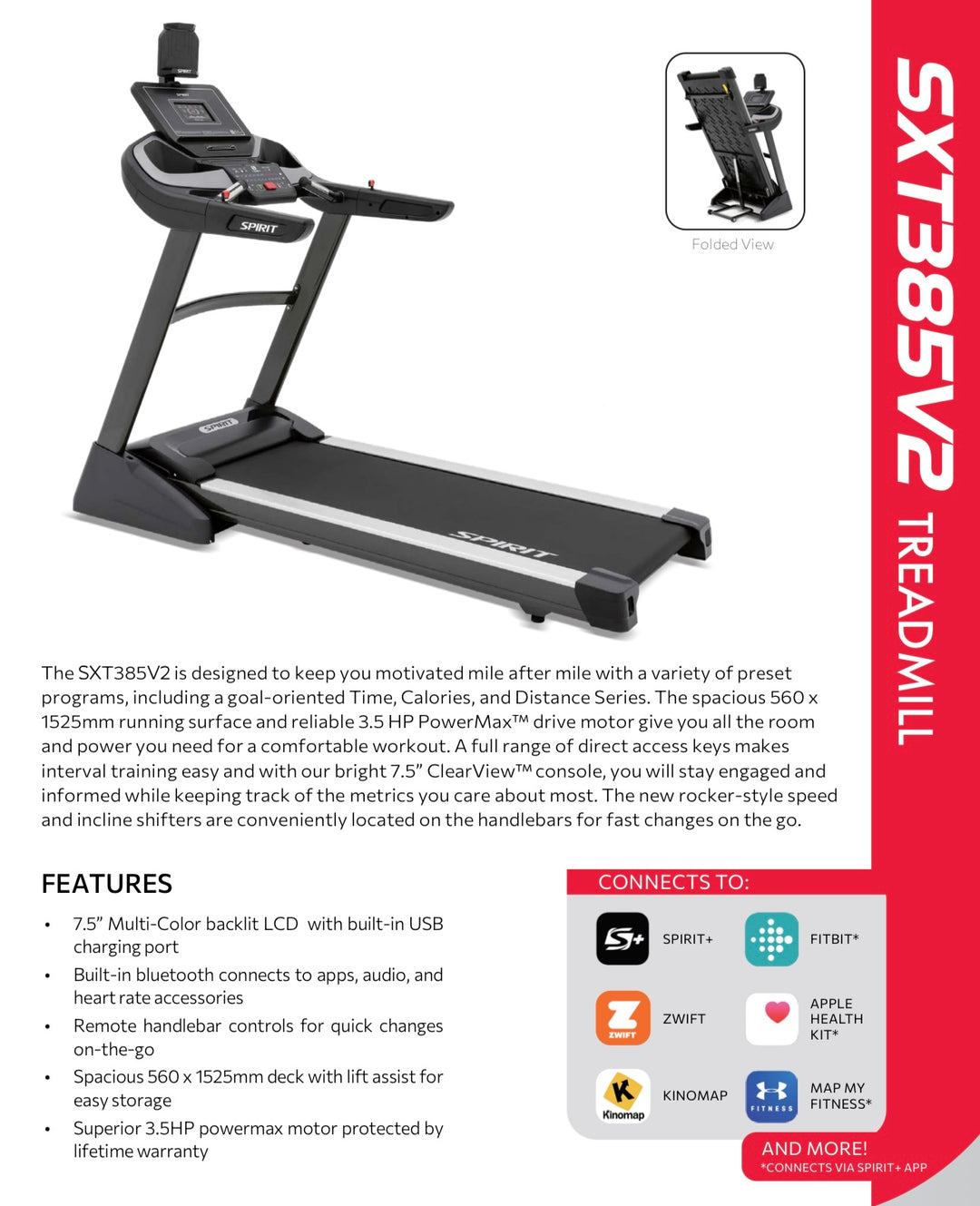 Spirit Treadmill SXT385V2