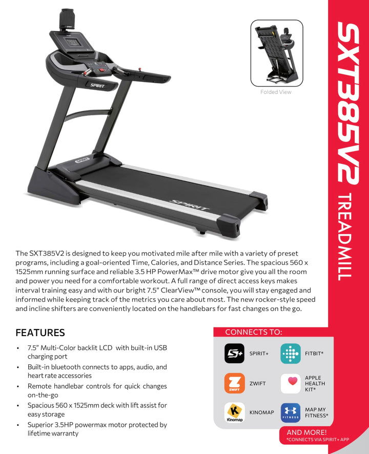 Spirit Treadmill SXT385V2