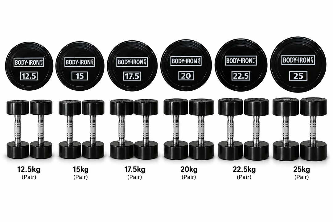 BodyIron® 225kg Commercial Club CPU Dumbbell Set – 12.5kg to 25kg