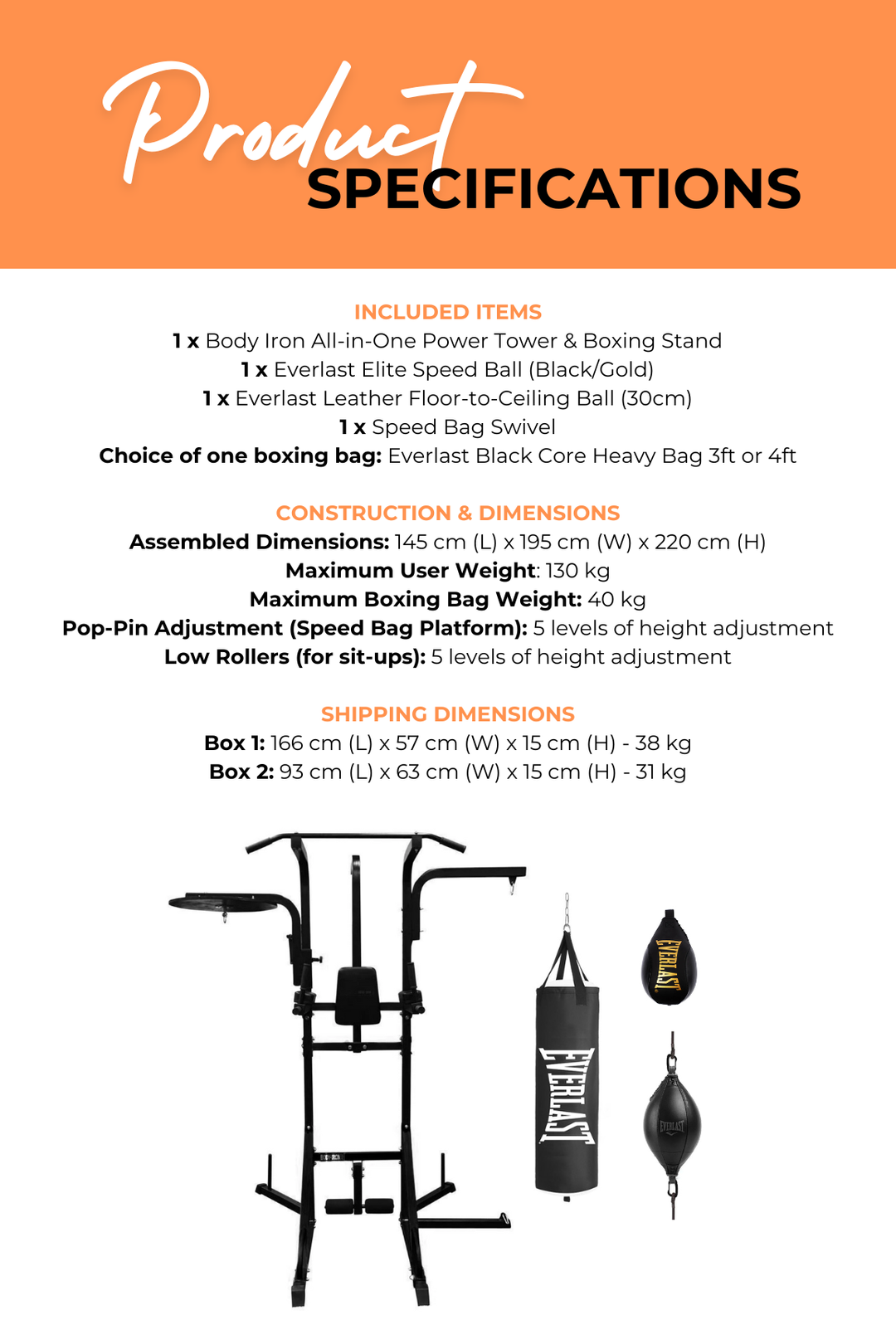 All-in-One Power Tower & Boxing Set