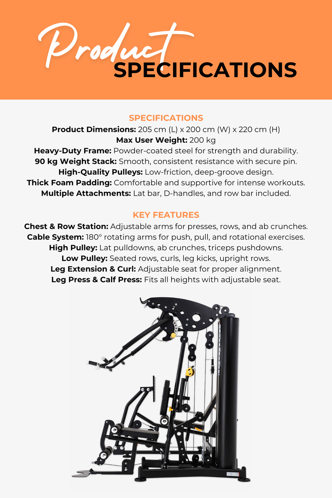 Body Iron Studio SME9000 Elite Multi-Gym With Leg Press