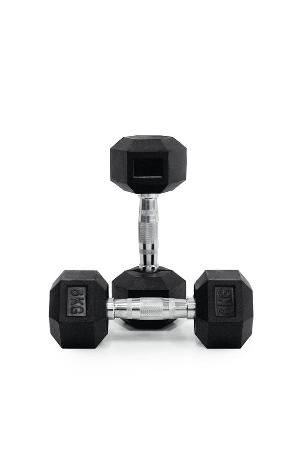 6 kg Body Iron Commercial Rubber Hex Dumbbell Pair