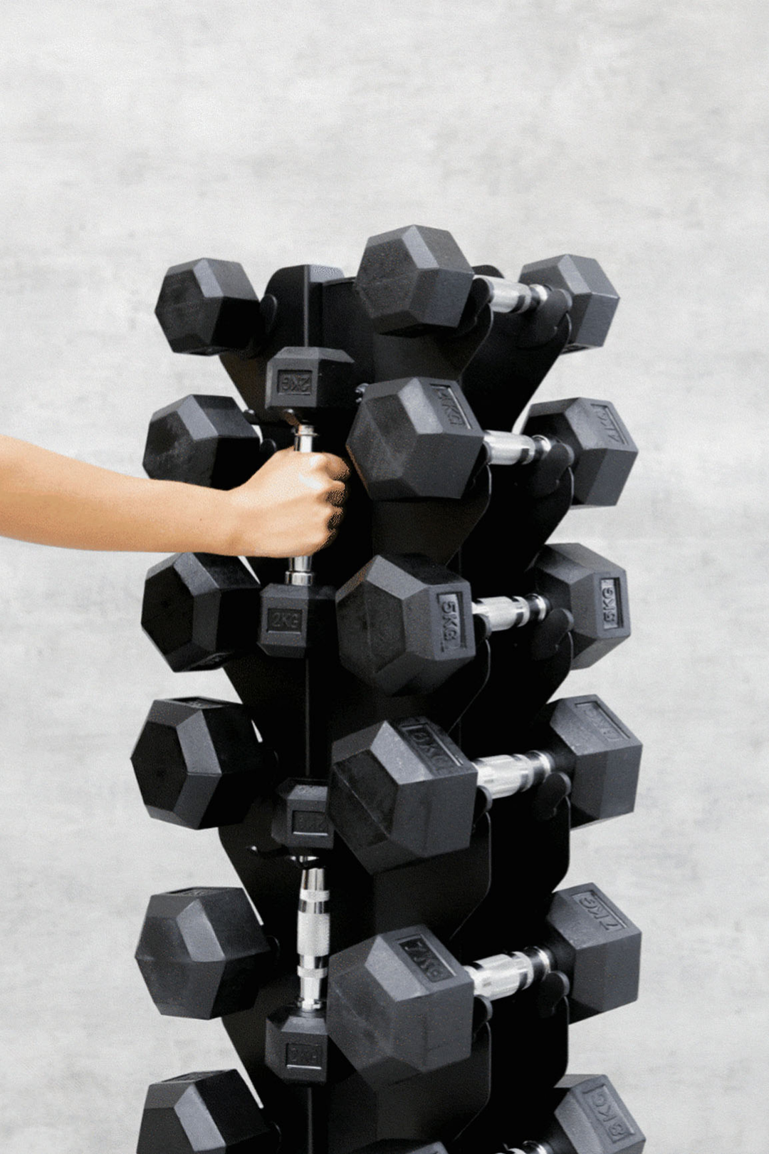 17.5kg Body Iron Commercial Rubber Hex Dumbbell Pair
