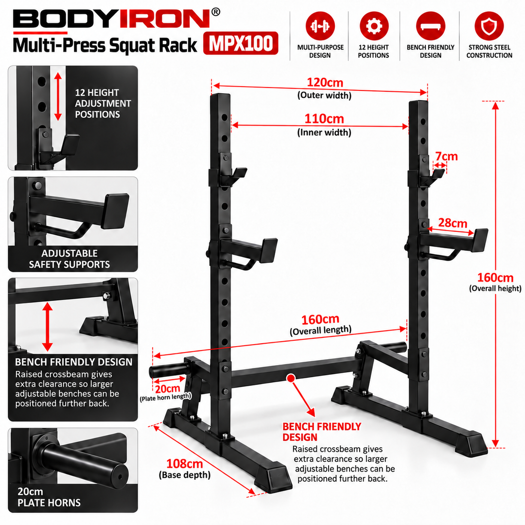 BodyIron® Multi-Press Squat Rack MPX100