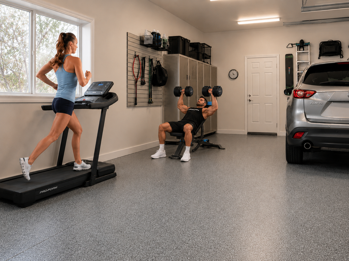 ProForm Complete Home Gym Package – Sport TL Treadmill + Carbon Bench + 40kg Adjustable Dumbbells