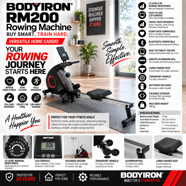 BodyIron® RM200 Rowing Machine