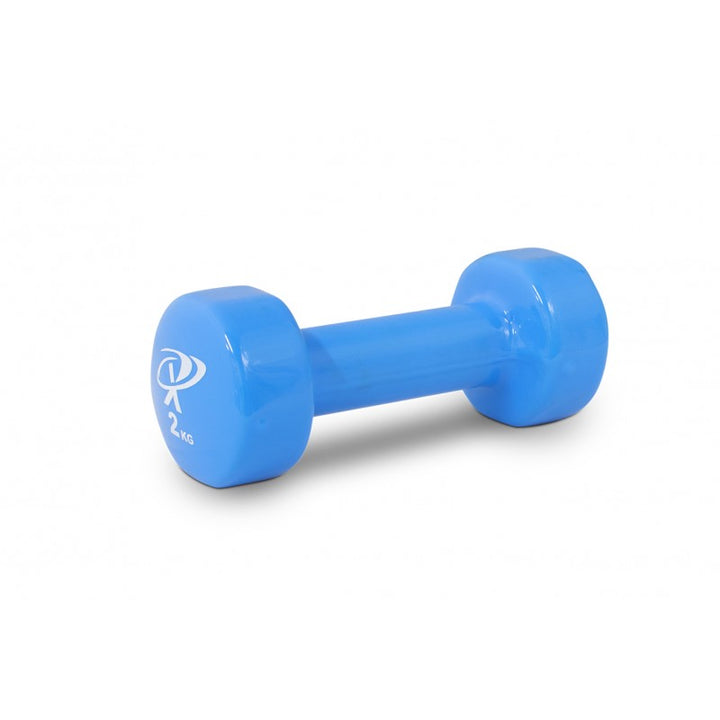 2kg blue vinyl dumbbell