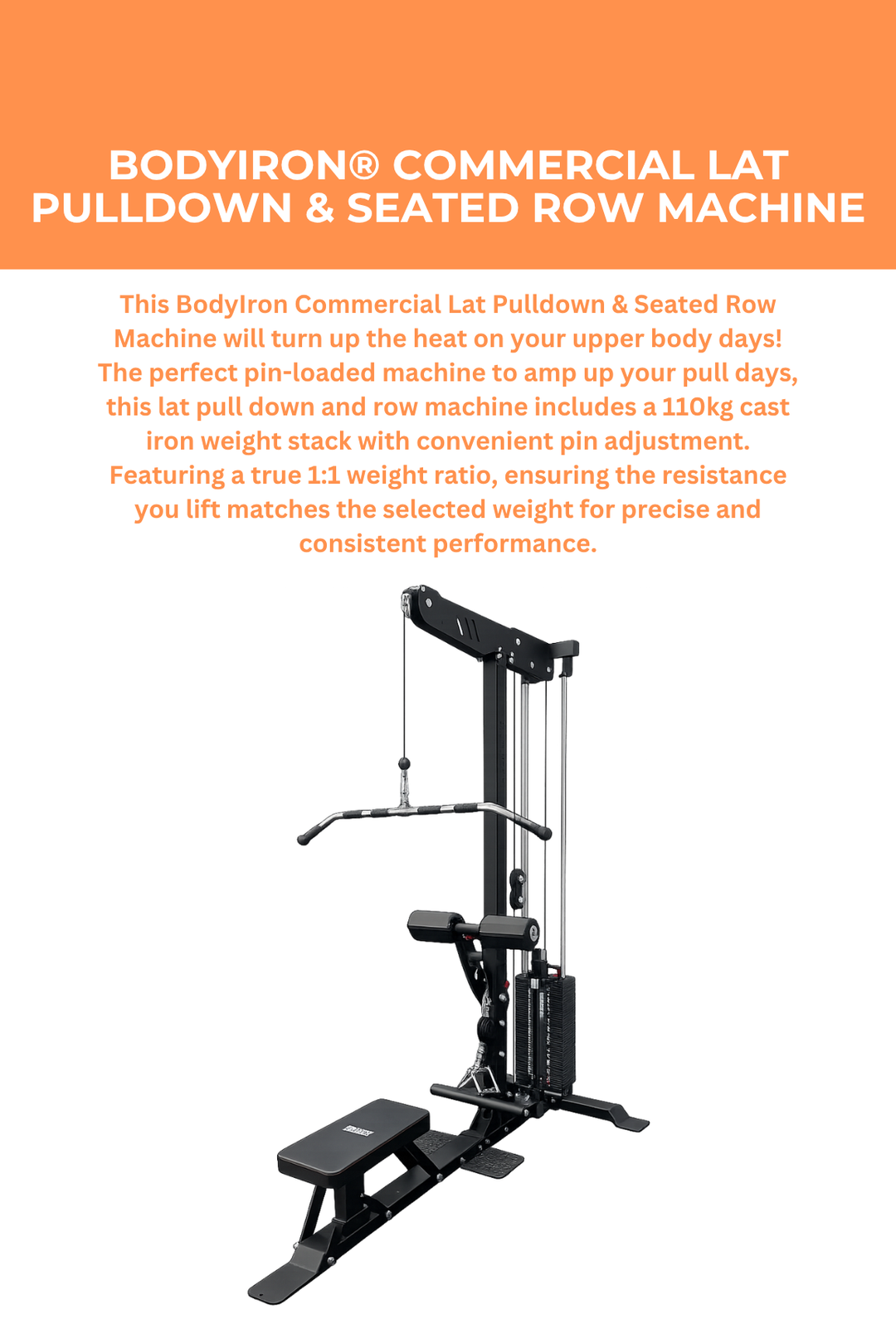 BodyIron® Commercial Lat Pull Down + FUNCTIONAL TRAINER FTB90 Combo