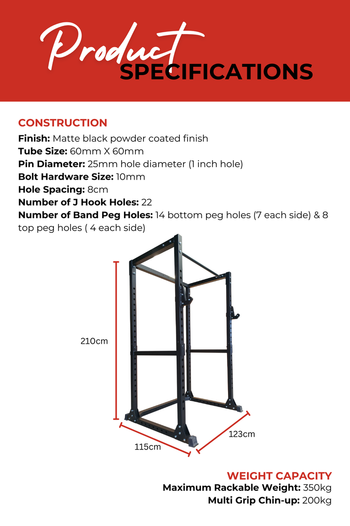 Body Iron CX88 Power Rack Elite Set + 120kg Olympic Barbell & Bumper Plate Set