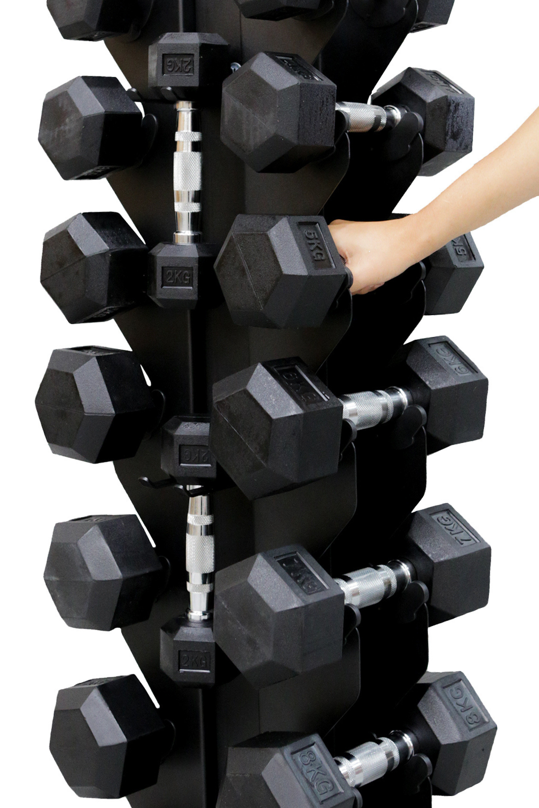 Body Iron Commercial Vertical Hex Dumbbell Rack 10 Pairs
