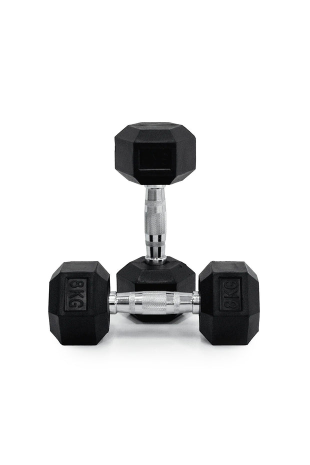 8 kg Body Iron Commercial Rubber Hex Dumbbell Pair