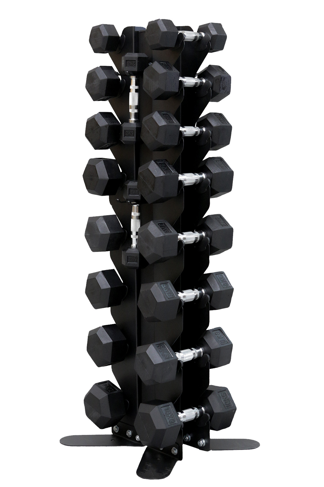 Body Iron Commercial Vertical Hex Dumbbell Rack 10 Pairs