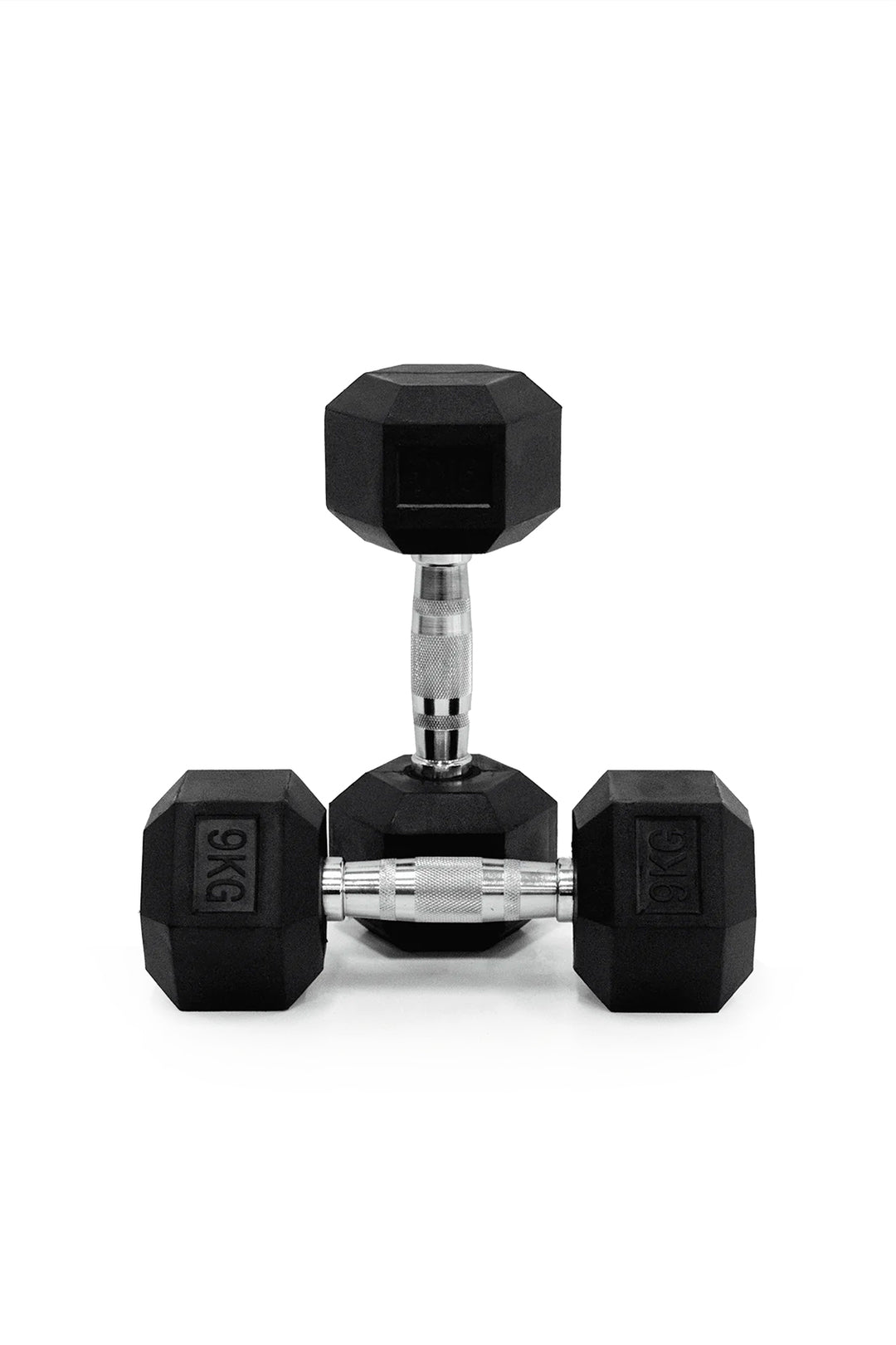 9kg Body Iron Commercial Rubber Hex Dumbbell Pair