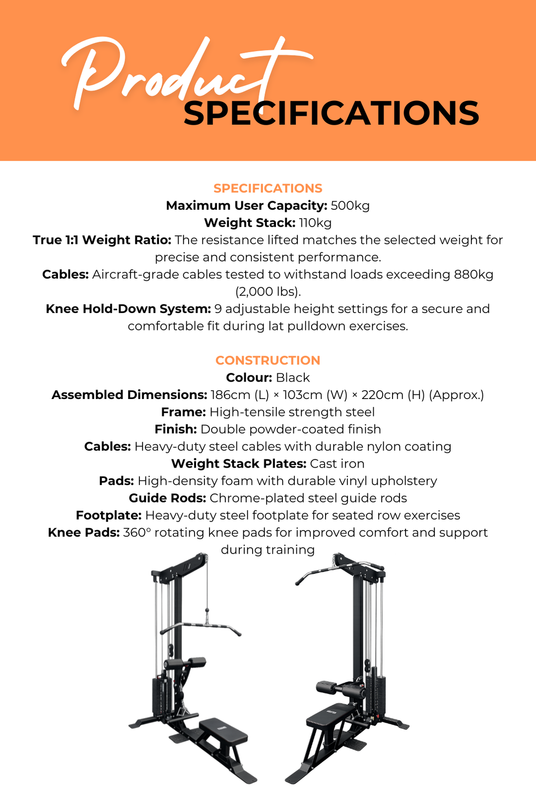 BodyIron® Commercial Lat Pull Down + FUNCTIONAL TRAINER FTB90 Combo