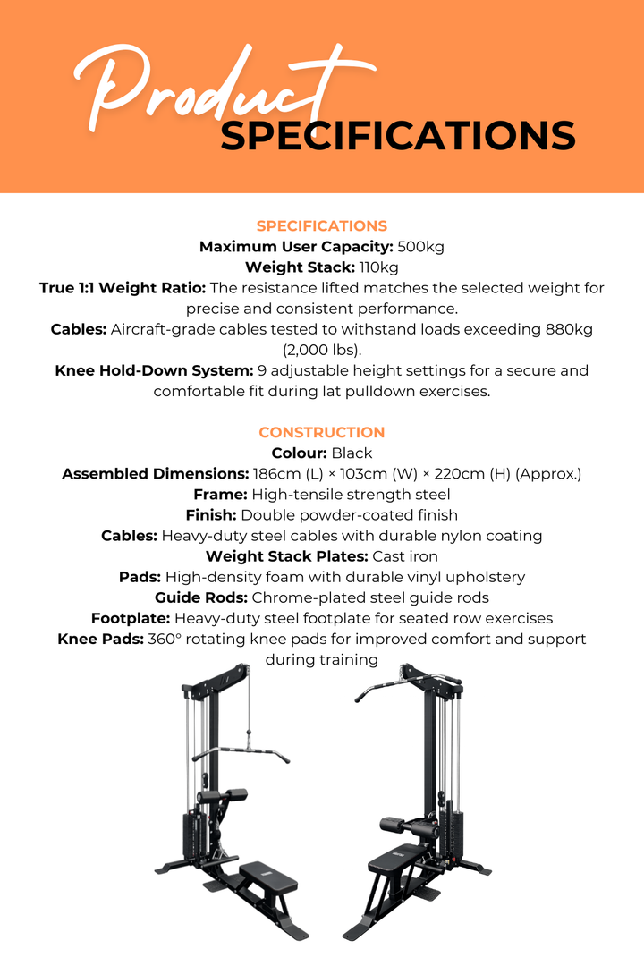 BodyIron® Commercial Lat Pull Down + FUNCTIONAL TRAINER FTB90 Combo