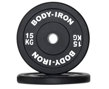 Body Iron 15 kg Pro Bumper Plate Black Pair