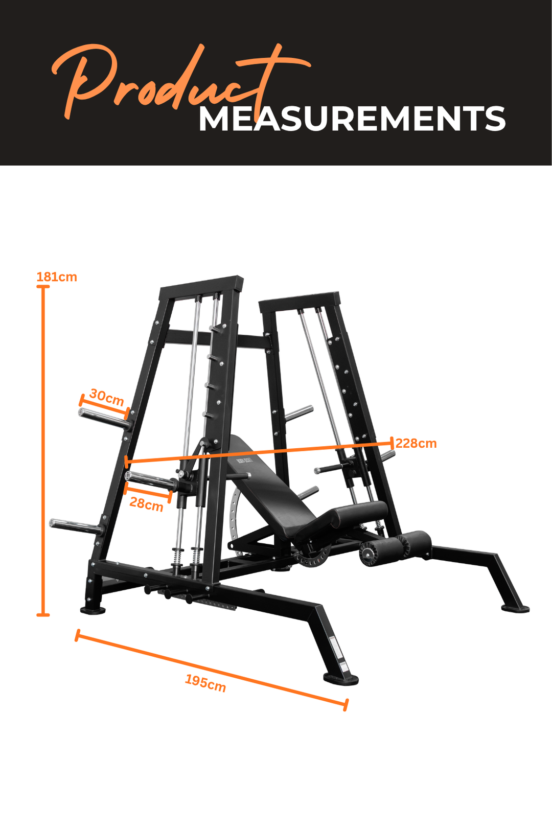 Bodyiron®  Commercial Power Smith Machine Dual System Bench Press
