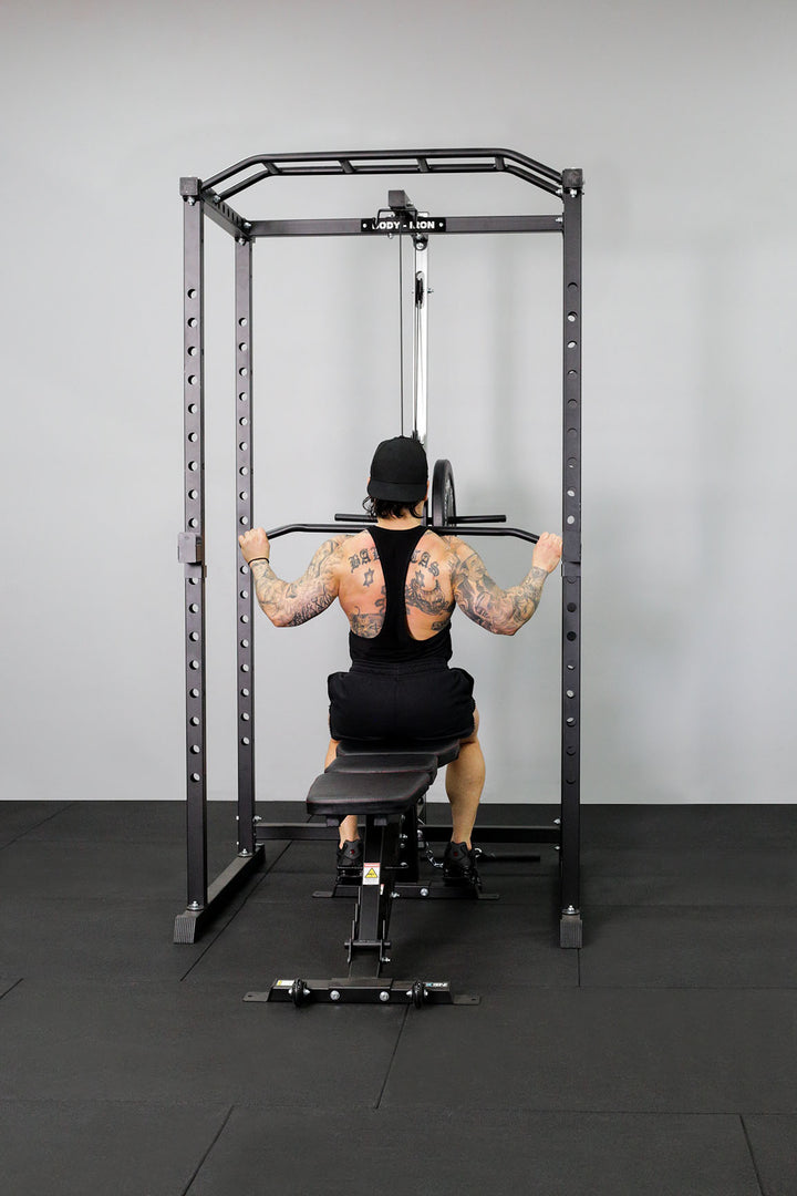 Body Iron BL100MG Home Power Rack + BL100 Lat Pull Down / Low Row Attachment (FLOOR STOCK PICK UP ONLY MELBOURNE)