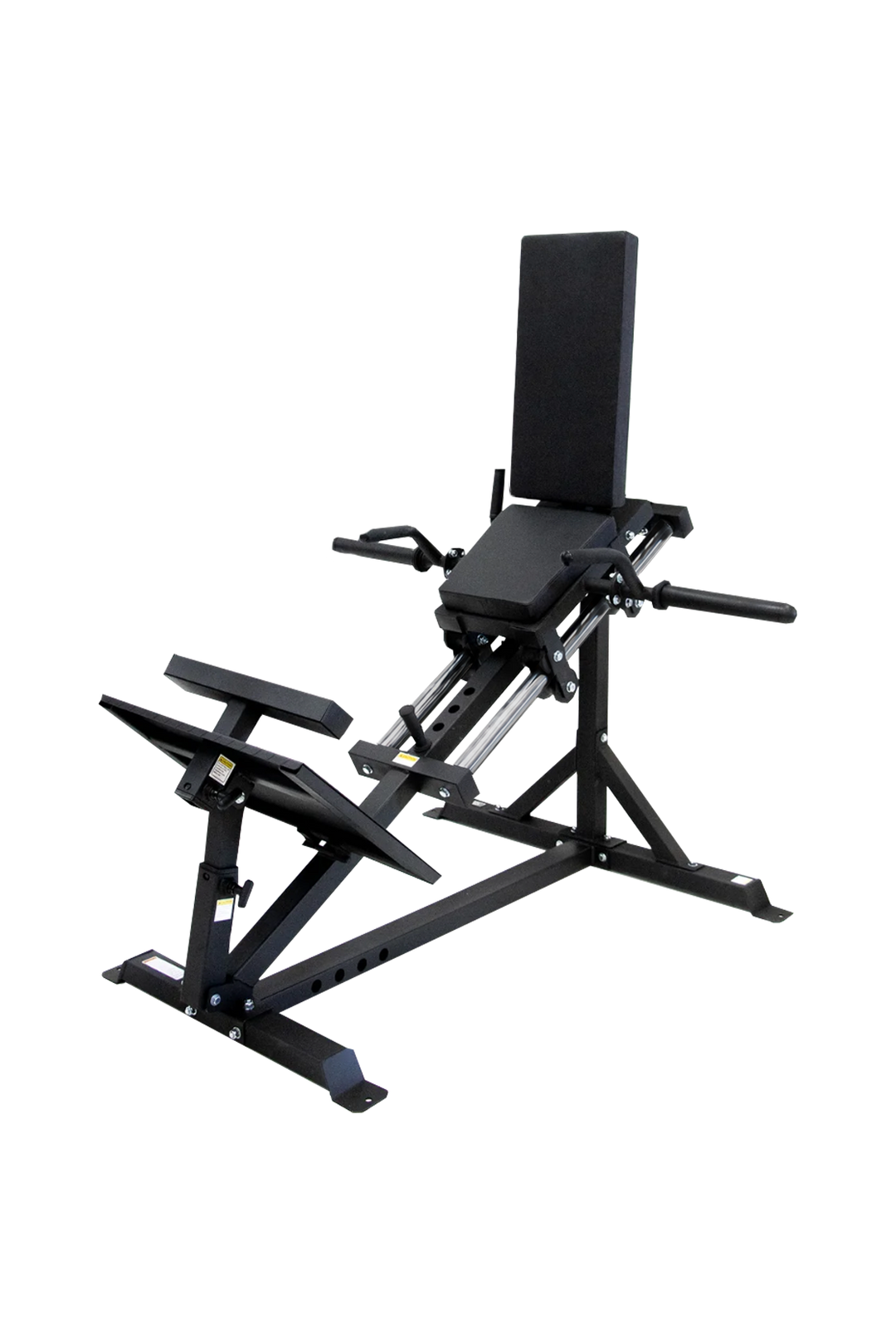 Black standing leg press and calf raise