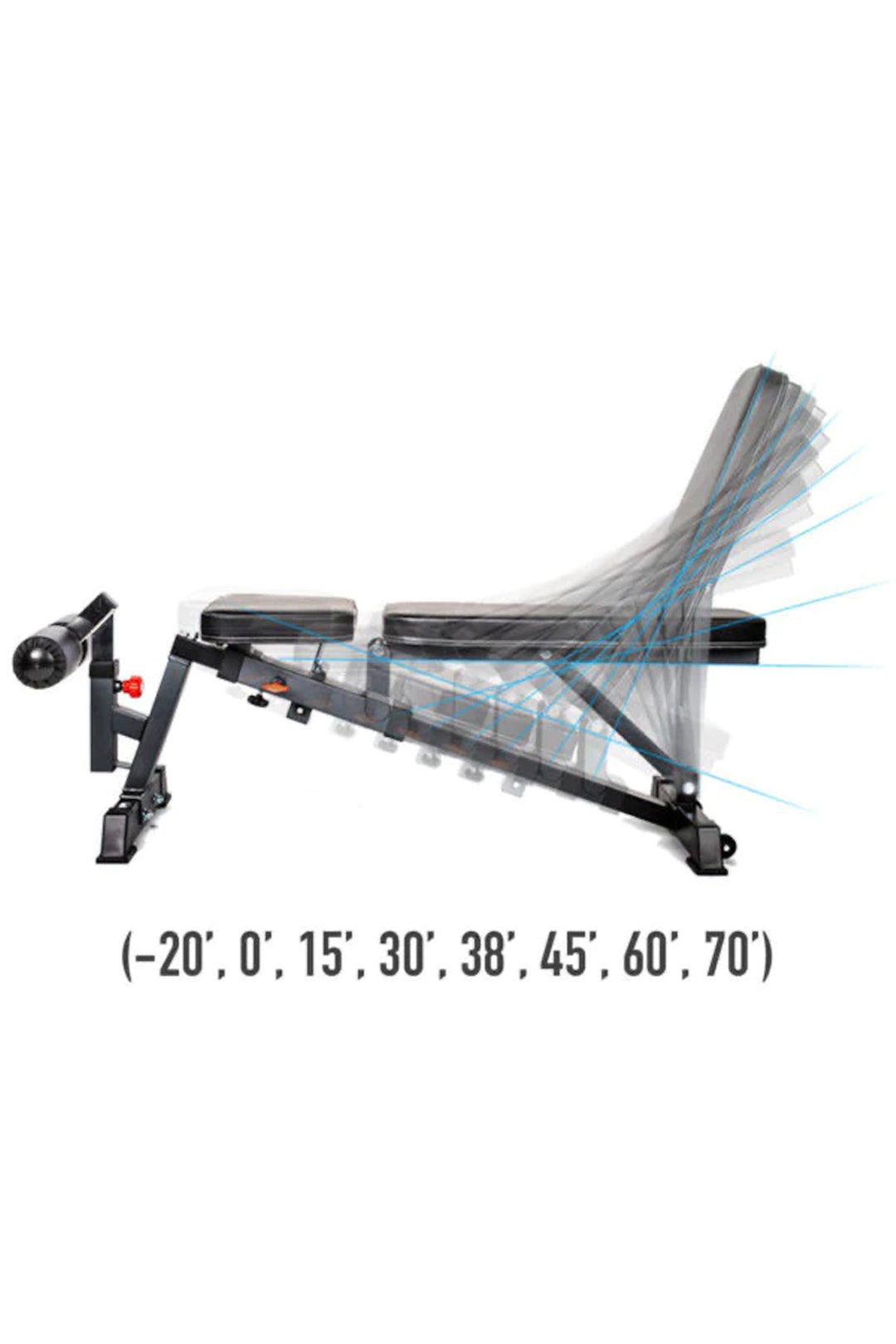 various incline positionings of adjustable weight bench