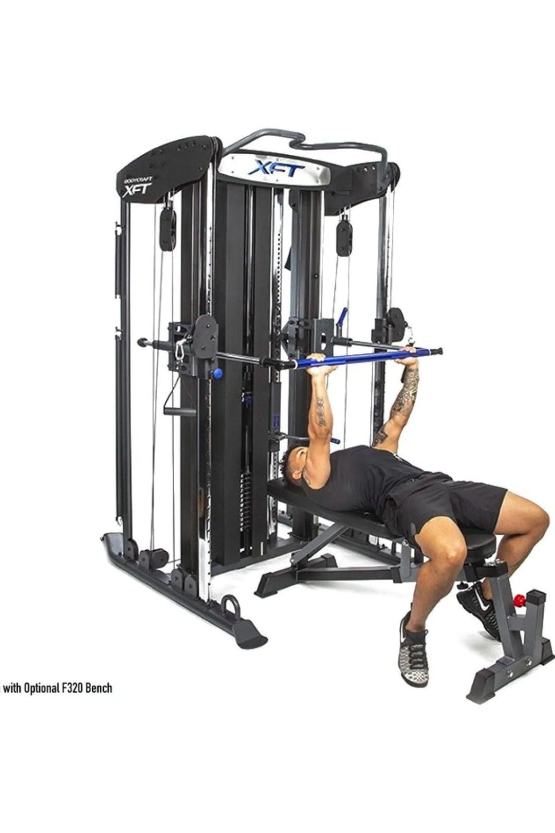 Man doing bench press on smith machine