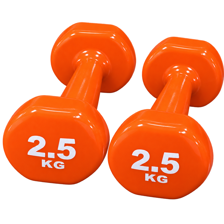Bodyworx Vinyl Dumbbell 2.5 kg Orange (2 Qty)