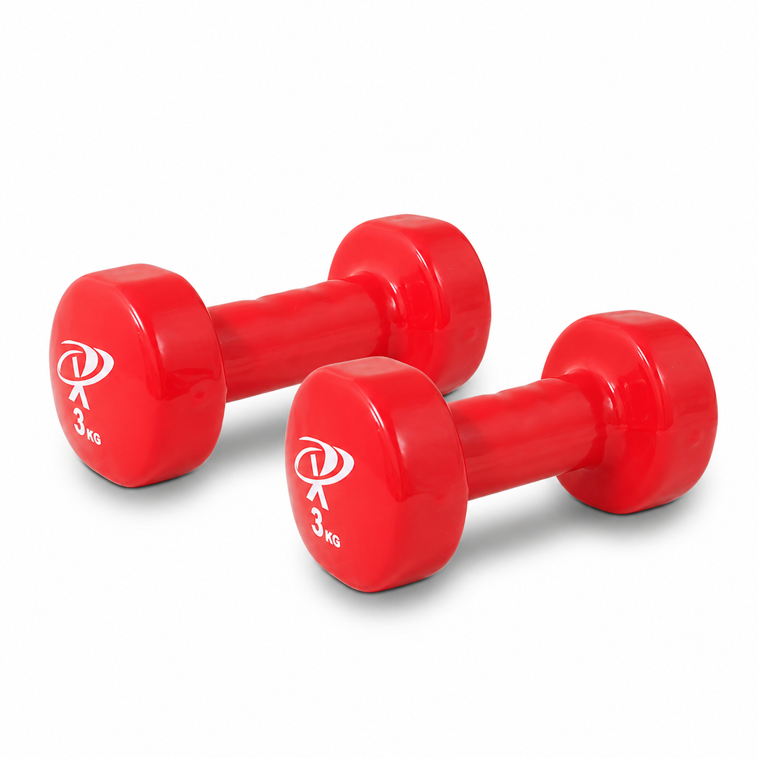 Vinyl Dumbbell 3 kg Red Pair