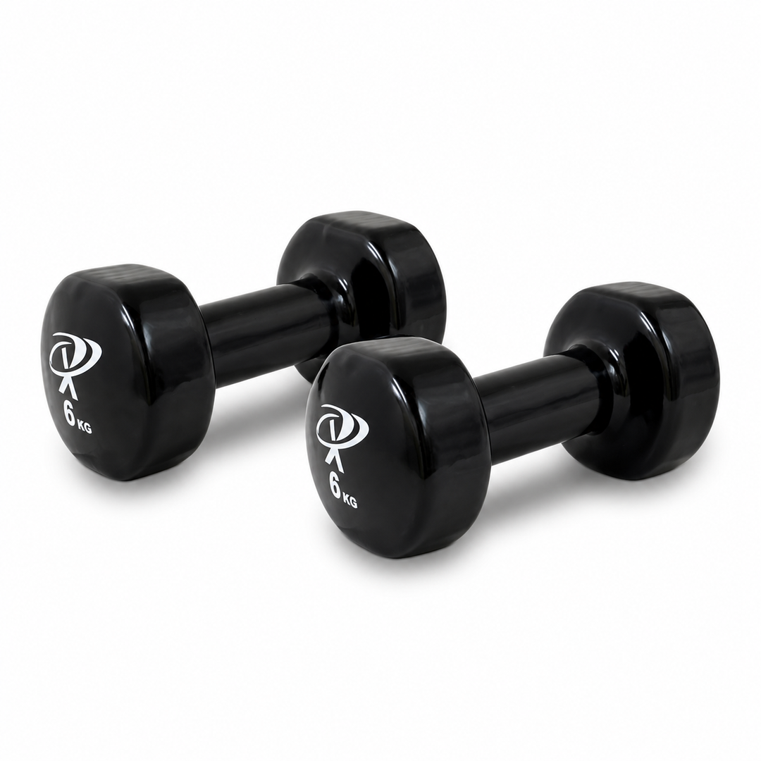 Vinyl Dumbbell 6 kg Black Pair