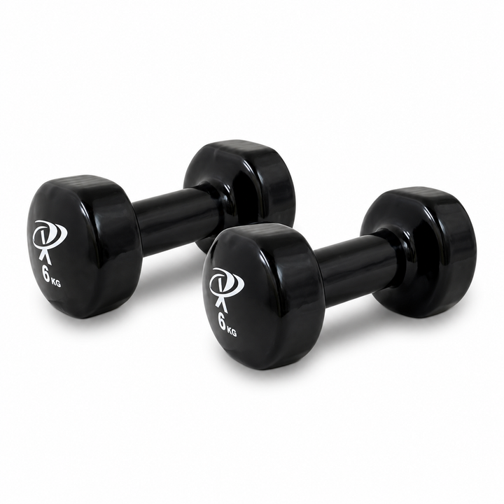 Vinyl Dumbbell 6 kg Black Pair