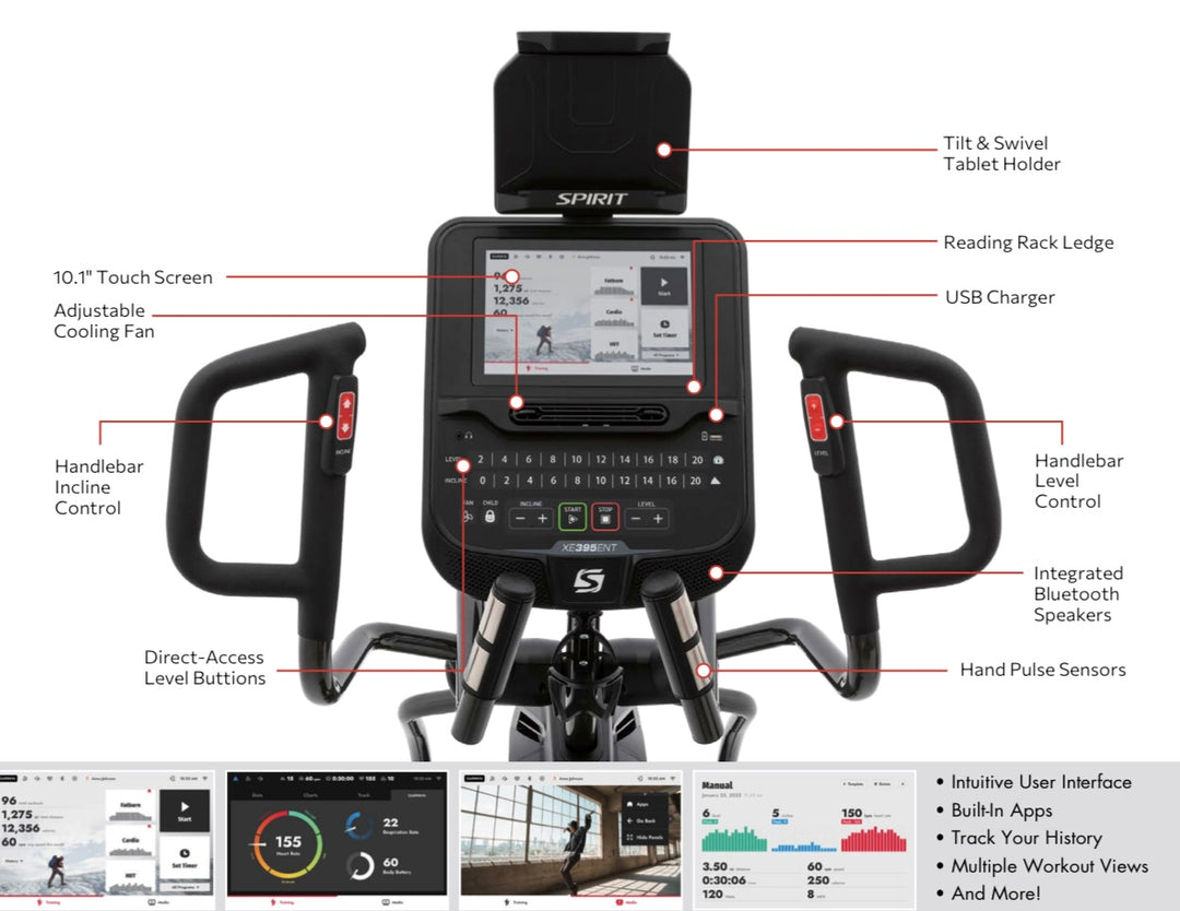 Spirit Elliptical Cross Trainer SXE395V2 Entertainment