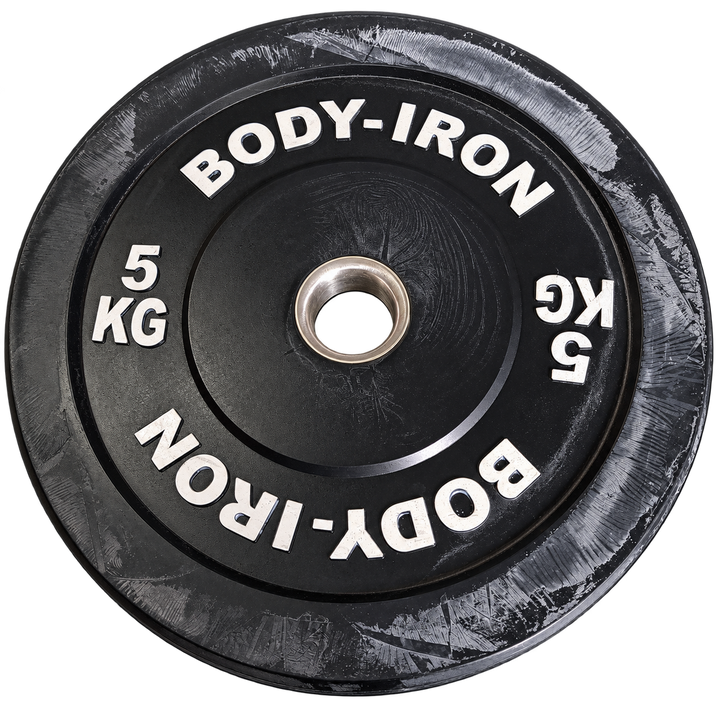 BodyIron® 5kg Pro Bumper Plate Black Pair – New with Cosmetic Marks