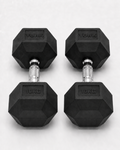 York 10kg Commercial Rubber Hex Dumbbell Pair