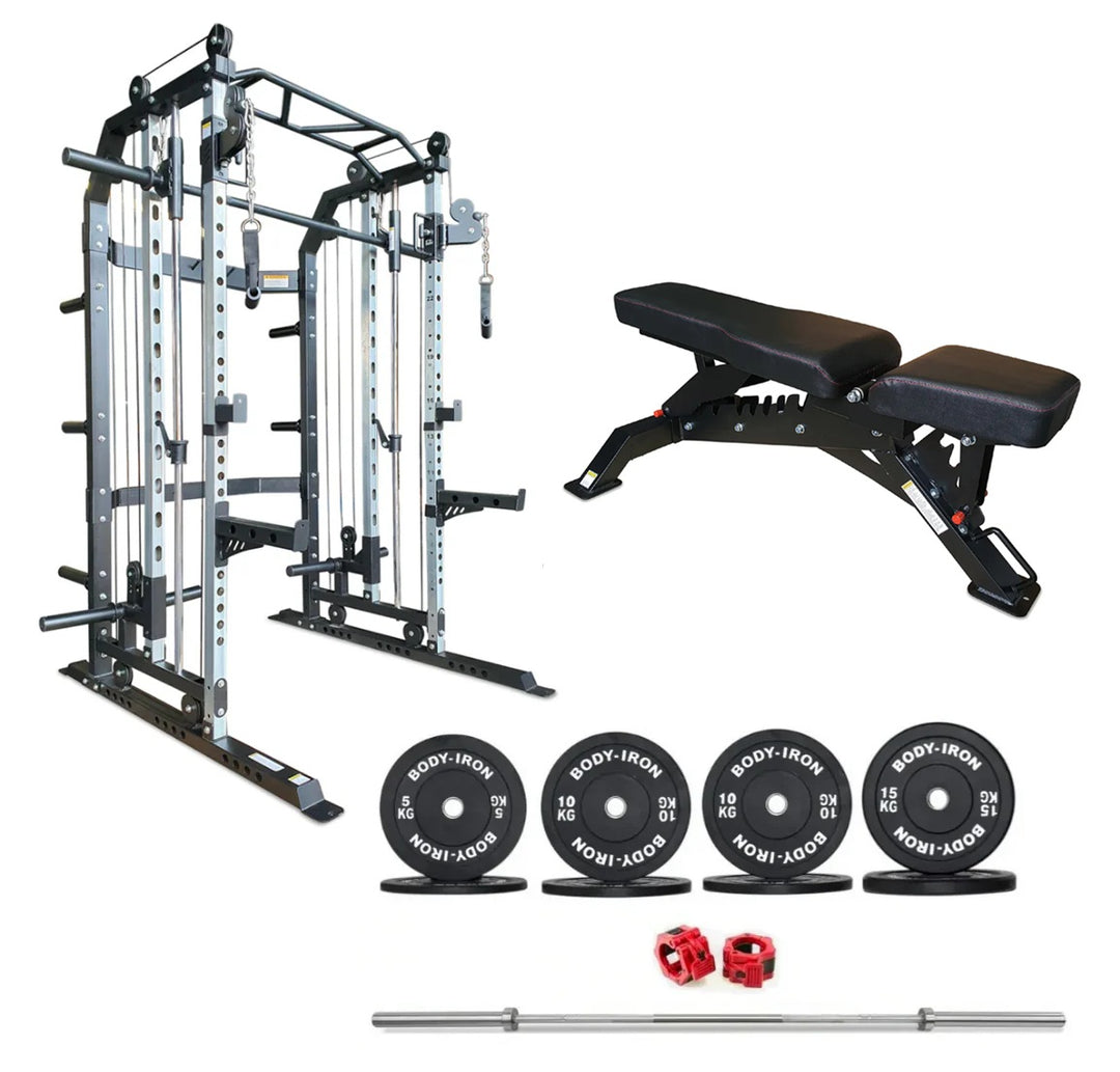 FTG30 Functional Trainer Bench Barbell Set – World Fitness